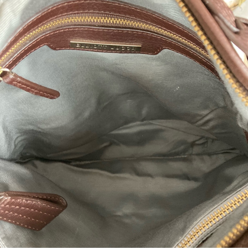 NWOT Elliott Luca dark brown leather shoulder “Moto Hobo” style bag - Picture 11 of 12